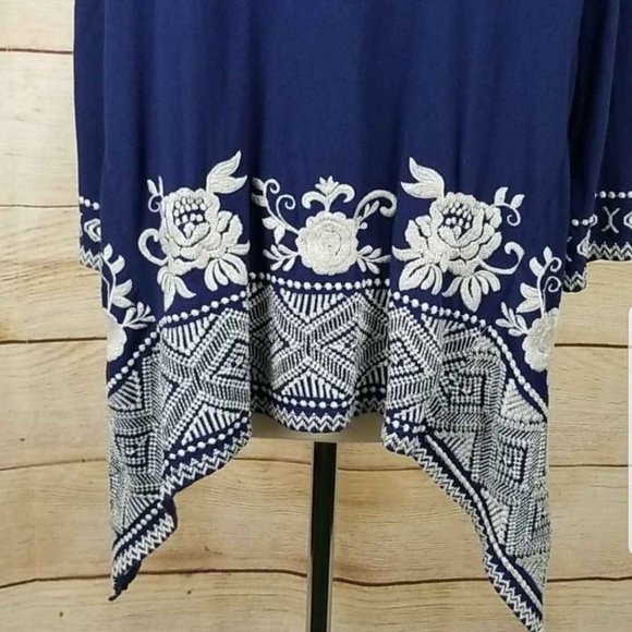 Johnny Was Baylee Embroidered Asymmetic Cardigan - Picture 1 of 6